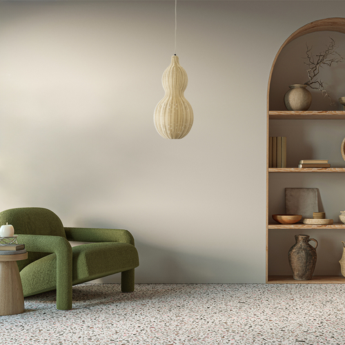 GLOBOSTAR® KINGSTOWN 02168 Boho Κρεμαστό Φωτιστικό Οροφής με Ντουί 1 x E27 AC 220-240V IP20 - Μπεζ - Μ30 x Π30 x Υ60cm