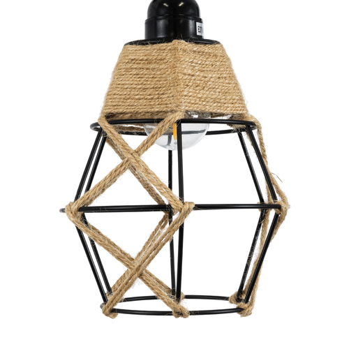 GLOBOSTAR® BELLARIVA 01961 Boho Φωτιστικό Τοίχου - Απλίκα με Ντουί 1 x E27 AC 220-240V IP20 - Μπεζ & Μαύρο - Μ10 x Π30 x Υ43cm