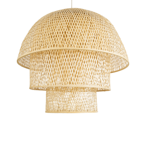 GLOBOSTAR® HIROKA 02046 Boho Κρεμαστό Φωτιστικό Οροφής με Ντουί 1 x E27 AC 220-240V IP20 - Μπεζ - Μ100 x Π100 x Υ110cm