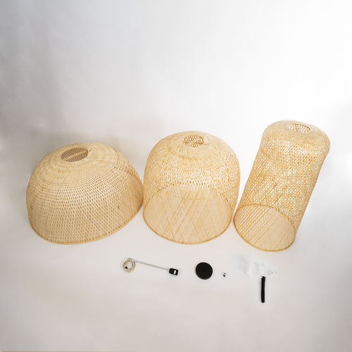 GLOBOSTAR® HIROKA 02046 Boho Κρεμαστό Φωτιστικό Οροφής με Ντουί 1 x E27 AC 220-240V IP20 - Μπεζ - Μ100 x Π100 x Υ110cm