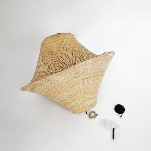 GLOBOSTAR® JUNIPER 02047 Boho Κρεμαστό Φωτιστικό Οροφής με Ντουί 1 x E27 AC 220-240V IP20 - Μπεζ - Μ100 x Π100 x Υ90cm