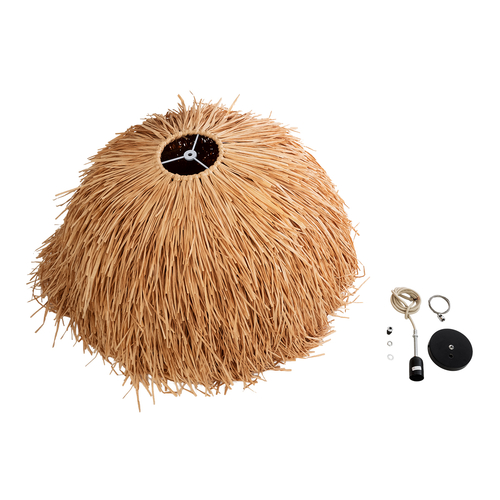 GLOBOSTAR® GUADELOUPE 02155 Boho Κρεμαστό Φωτιστικό Οροφής με Ντουί 1 x E27 AC 220-240V IP20 - Καφέ - Μ80 x Π80 x Υ60cm