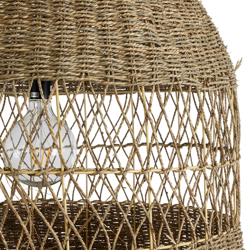 GLOBOSTAR® SAINTLUCIA 02161 Boho Κρεμαστό Φωτιστικό Οροφής με Ντουί 1 x E27 AC 220-240V IP20 - Μπεζ - Μ66 x Π66 x Υ120cm