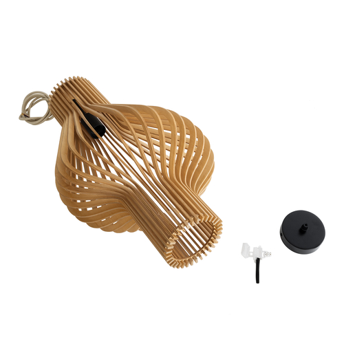 GLOBOSTAR® SCANDINAVIA 02172 Boho Κρεμαστό Φωτιστικό Οροφής με Ντουί 1 x E27 AC 220-240V IP20 - Μπεζ - Μ32 x Π32 x Υ56cm