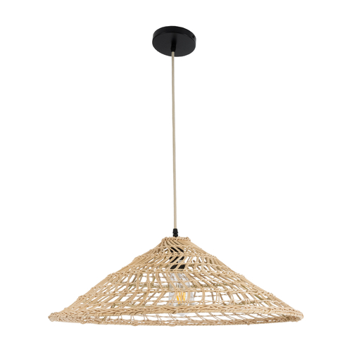 GLOBOSTAR® KAIA 02346 Boho Κρεμαστό Φωτιστικό Οροφής με Ντουί 1 x E27 AC 220-240V IP20 - Μπεζ - Μ60 x Π60 x Υ20cm
