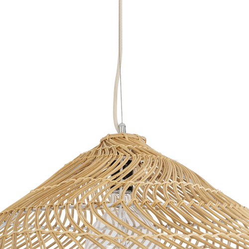 GLOBOSTAR® KAIA 02347 Boho Κρεμαστό Φωτιστικό Οροφής με Ντουί 1 x E27 AC 220-240V IP20 - Μπεζ - Μ80 x Π80 x Υ26cm