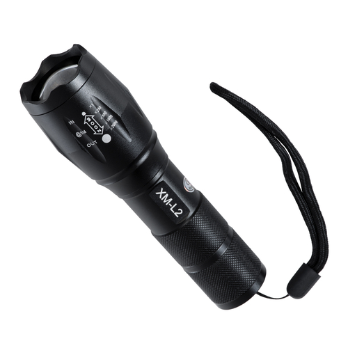 GLOBOSTAR® HANDLAMP 79041 Φακός Χειρός LED 10W 1000lm 5~60° DC 5V με Επαναφορτιζόμενη Μπαταρία Li-ion 3.7V 1x18650 3000mAh IP20 Ψυχρό Λευκό 6000K - CREE XML2-T6 Chip - Μ13.5 x Π4 x Υ4cm - 1 Χρόνο Εγγύηση