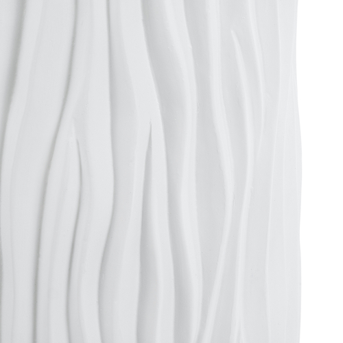 GloboStar® Artificial Garden ORIENTE 20768 Επιδαπέδιο Πολυεστερικό Τσιμεντένιο Κασπώ Γλάστρα - Flower Pot Λευκό Φ35 x Υ65cm