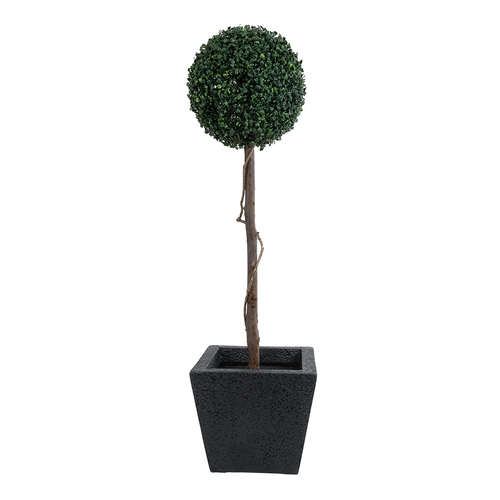 GloboStar® Artificial Garden KARRASPIO 20770 Επιδαπέδιο Πολυεστερικό Τσιμεντένιο Κασπώ Γλάστρα - Flower Pot Μαύρο Μ34 x Π34 x Υ30cm