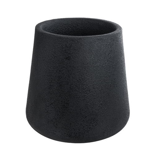 GloboStar® Artificial Garden SOHO 20791 Επιδαπέδιο Πολυεστερικό Τσιμεντένιο Κασπώ Γλάστρα - Flower Pot Μαύρο Φ65 x Υ60cm