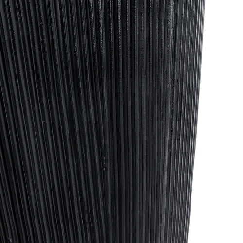 GloboStar® Artificial Garden CASTLE 20792 Επιδαπέδιο Πολυεστερικό Τσιμεντένιο Κασπώ Γλάστρα - Flower Pot Μαύρο Φ43 x Υ112cm