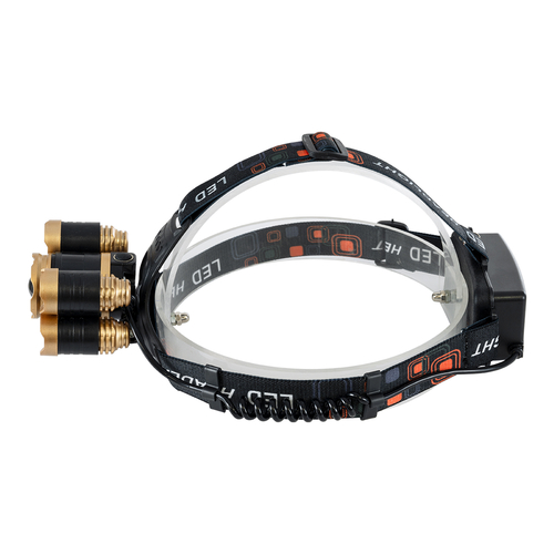 GloboStar® 79060 Φορητός Φακός Κεφαλής LED CREE 30W με Επαναφορτιζόμενη Μπαταρία 5200mAh & Καλώδιο Φόρτισης USB - Ψυχρό Λευκό 6000K - Μ8.5 x Π5.5 x Υ5cm