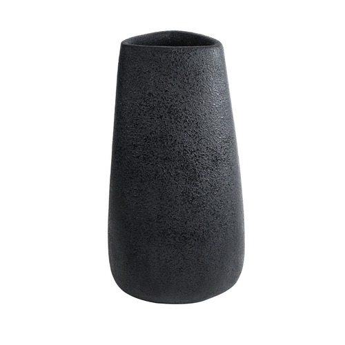 GloboStar® Artificial Garden CHLOE 20709 Επιδαπέδιο Πολυεστερικό Τσιμεντένιο Κασπώ Γλάστρα - Flower Pot Μαύρο Μ45 x Π49 x Υ90cm