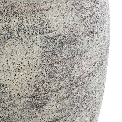 GloboStar® Artificial Garden IRISH 20721 Επιδαπέδιο Πολυεστερικό Τσιμεντένιο Κασπώ Γλάστρα - Flower Pot Λευκό με Μπεζ Φ55 x Υ90cm