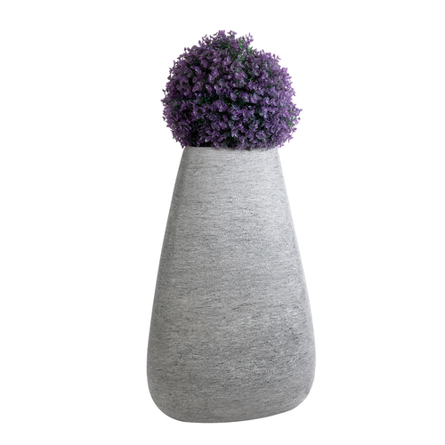 GloboStar® Artificial Garden OXFORD 20796 Επιδαπέδιο Πολυεστερικό Τσιμεντένιο Κασπώ Γλάστρα - Flower Pot Γκρι Μ45 x Π40 x Υ72cm