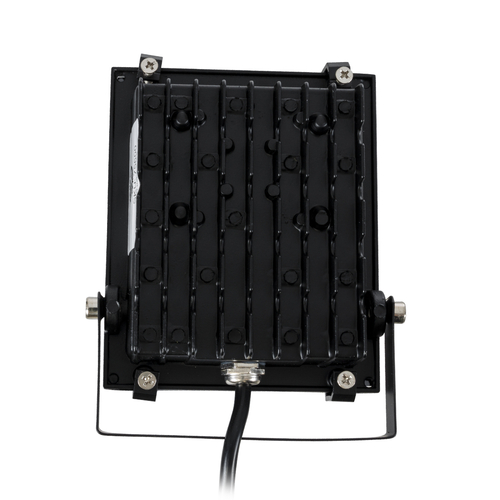 GLOBOSTAR® RGBFLOOD 75600 Προβολέας με IR Ασύρματο Χειριστήριο LED 10W 650lm 120° AC 220-240V Αδιάβροχο IP66 Πολύχρωμο RGB Dimmable - Μαύρο Ματ - Μ11 x Π4 x Υ13.5cm - 2 Χρόνια Εγγύηση