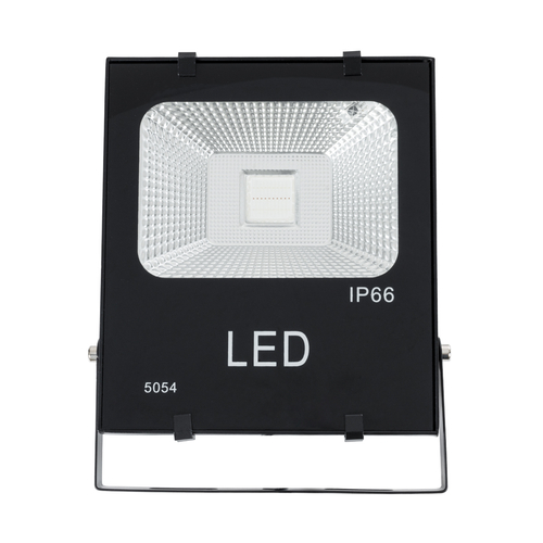 GLOBOSTAR® RGBFLOOD 75601 Προβολέας με IR Ασύρματο Χειριστήριο LED 30W 1950lm 120° AC 220-240V Αδιάβροχο IP66 Πολύχρωμο RGB Dimmable - Μαύρο Ματ - Μ17 x Π4.5 x Υ20cm - 2 Χρόνια Εγγύηση