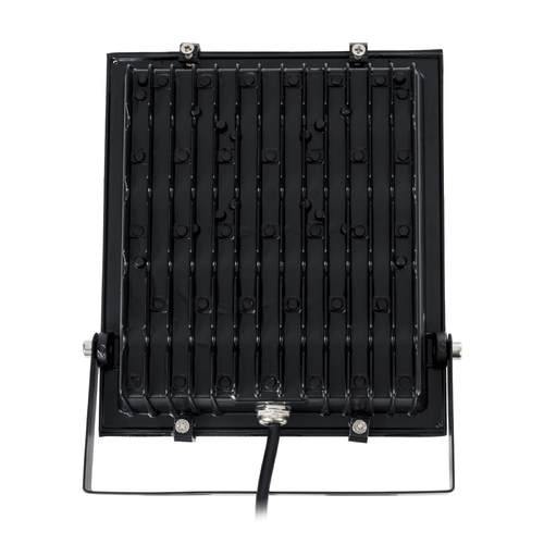 GLOBOSTAR® RGBFLOOD 75601 Προβολέας με IR Ασύρματο Χειριστήριο LED 30W 1950lm 120° AC 220-240V Αδιάβροχο IP66 Πολύχρωμο RGB Dimmable - Μαύρο Ματ - Μ17 x Π4.5 x Υ20cm - 2 Χρόνια Εγγύηση