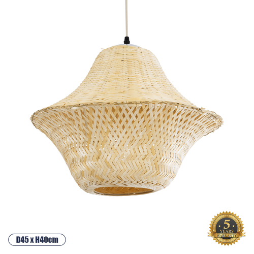 GLOBOSTAR® JUNIPER 01737 Boho Κρεμαστό Φωτιστικό Οροφής με Ντουί 1 x E27 AC 220-240V IP20 - Μπεζ - Μ45 x Π45 x Υ40cm