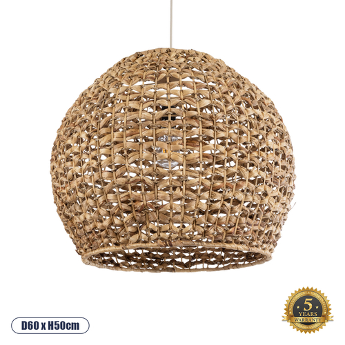 GLOBOSTAR® MANGATA 01851 Boho Κρεμαστό Φωτιστικό Οροφής με Ντουί 1 x E27 AC 220-240V IP20 - Καφέ - Μ60 x Π60 x Υ50cm
