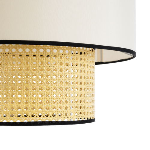 GLOBOSTAR® SAIGE 01917 Boho Κρεμαστό Φωτιστικό Οροφής με Ντουί 1 x E27 AC 220-240V IP20 - Μπεζ & Μαύρο - Μ50 x Π50 x Υ60cm