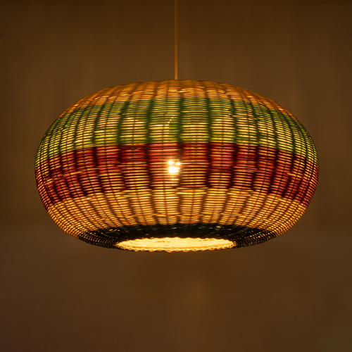 GLOBOSTAR® CABALLEROS 02056 Boho Κρεμαστό Φωτιστικό Οροφής με Ντουί 1 x E27 AC 220-240V IP20 - Πολύχρωμο - Μ70 x Π70 x Υ36cm