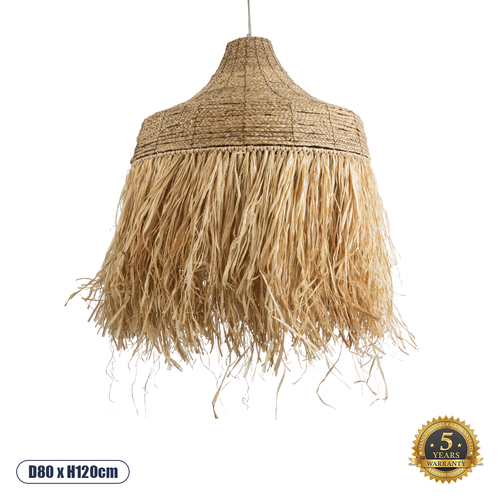 GLOBOSTAR® PORTOFERRAIO 02186 Boho Κρεμαστό Φωτιστικό Οροφής με Ντουί 1 x E27 AC 220-240V IP20 - Μπεζ - Μ80 x Π80 x Υ120cm