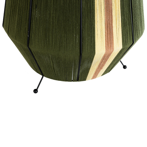 GLOBOSTAR® SALERNO 02332 Boho Επιδαπέδιο Φωτιστικό με Ντουί 1 x E27 AC 220-240V IP20 - Σκούρο Πράσινο & Μπεζ - Μ50 x Π50 x Υ70cm