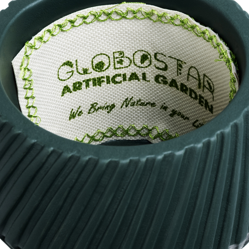 GloboStar® Artificial Garden BARBADOS 20538 Διακοσμητικό Κεραμικό Κασπώ Γλάστρα - Flower Pot Πράσινο Φ11 x Υ8.5cm