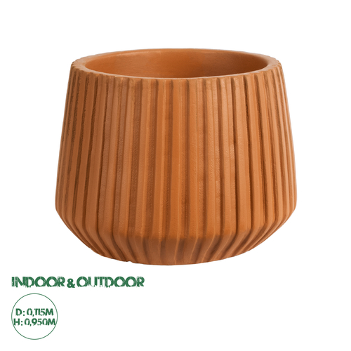 GloboStar® Artificial Garden ZANZIBAR 20539 Διακοσμητικό Κεραμικό Κασπώ Γλάστρα - Flower Pot Πορτοκαλί Φ11.5 x Υ9.5cm