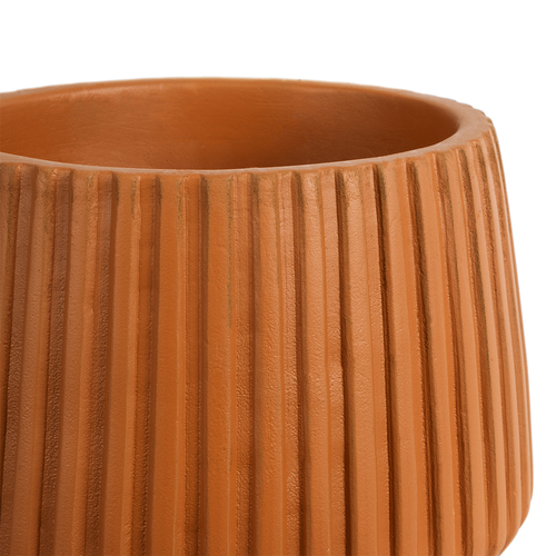 GloboStar® Artificial Garden ZANZIBAR 20539 Διακοσμητικό Κεραμικό Κασπώ Γλάστρα - Flower Pot Πορτοκαλί Φ11.5 x Υ9.5cm