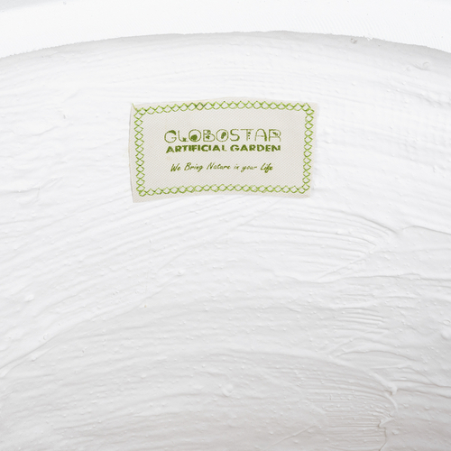 GloboStar® Artificial Garden MISSOURI 20693 Διακοσμητικό Πολυεστερικό Τσιμεντένιο Κασπώ Γλάστρα - Flower Pot Λευκό Φ70 x Υ70cm