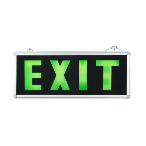 GLOBOSTAR® SENSATI 75663 Διακοσμητικό Φωτιστικό Τοίχου Ένδειξης / Σήμανσης EXIT LED 1W 40lm 90° AC 220-240V με Επαναφορτιζόμενη Μπαταρία Li-ion 3.7V 350mAh IP20 Πράσινο - Μαύρο & Πράσινο - Μ35 x Π14 x Υ3.3cm - 2 Χρόνια Εγγύηση