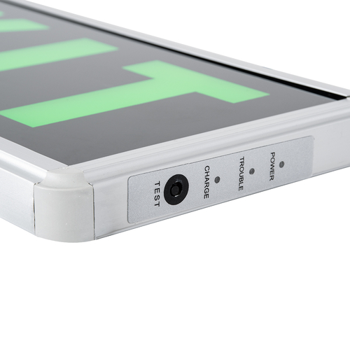 GLOBOSTAR® SENSATI 75663 Διακοσμητικό Φωτιστικό Τοίχου Ένδειξης / Σήμανσης EXIT LED 1W 40lm 90° AC 220-240V με Επαναφορτιζόμενη Μπαταρία Li-ion 3.7V 350mAh IP20 Πράσινο - Μαύρο & Πράσινο - Μ35 x Π14 x Υ3.3cm - 2 Χρόνια Εγγύηση