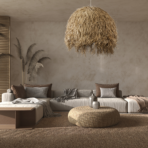 GLOBOSTAR® GUADELOUPE 02159 Boho Κρεμαστό Φωτιστικό Οροφής με Ντουί 1 x E27 AC 220-240V IP20 - Μπεζ - Μ120 x Π120 x Υ100cm