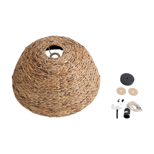 GLOBOSTAR® MANGATA 01847 Boho Κρεμαστό Φωτιστικό Οροφής με Ντουί 1 x E27 AC 220-240V IP20 - Μπεζ - Μ60 x Π60 x Υ28cm