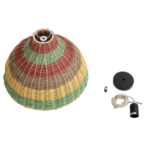 GLOBOSTAR® CABALLEROS 02053 Boho Κρεμαστό Φωτιστικό Οροφής με Ντουί 1 x E27 AC 220-240V IP20 - Πολύχρωμο - Μ40 x Π40 x Υ27cm