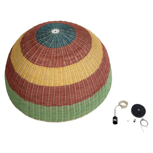 GLOBOSTAR® CABALLEROS 02062 Boho Κρεμαστό Φωτιστικό Οροφής με Ντουί 1 x E27 AC 220-240V IP20 - Πολύχρωμο - Μ100 x Π100 x Υ53cm