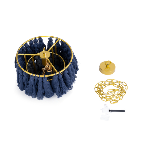 GLOBOSTAR® MISSOULA 02085 Boho Κρεμαστό Φωτιστικό Οροφής με Ντουί 1 x E27 AC 220-240V IP20 - Πολύχρωμο - Μ30 x Π30 x Υ40cm