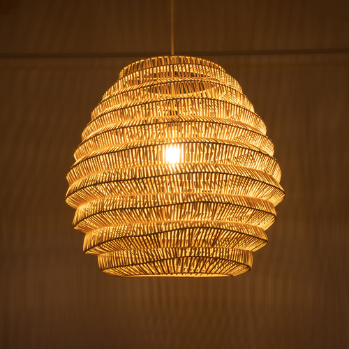 GLOBOSTAR® OREGON 02206 Boho Κρεμαστό Φωτιστικό Οροφής με Ντουί 1 x E27 AC 220-240V IP20 - Μπεζ - Μ60 x Π60 x Υ56cm