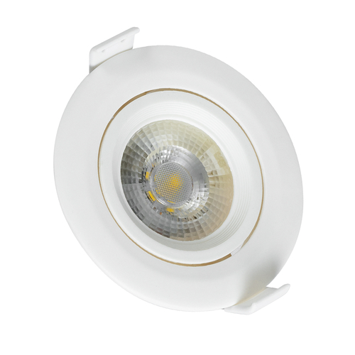 GLOBOSTAR® DE VALERA 60183 Χωνευτό Κινούμενο Downlight Σποτ LED 5W 485lm 60° AC 220-240V IP20 Φυσικό Λευκό 4500K - Bridgelux SMD Chip & TÜV SÜD Driver - Λευκό Ματ - Μ9 x Π9 x Υ4cm / Q8cm - 3 Χρόνια Εγγύηση
