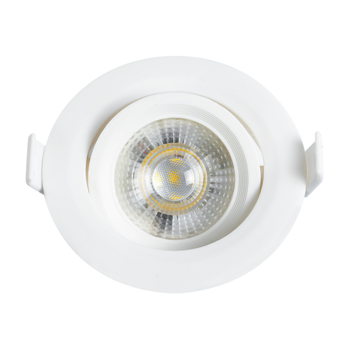 GLOBOSTAR® DE VALERA 60183 Χωνευτό Κινούμενο Downlight Σποτ LED 5W 485lm 60° AC 220-240V IP20 Φυσικό Λευκό 4500K - Bridgelux SMD Chip & TÜV SÜD Driver - Λευκό Ματ - Μ9 x Π9 x Υ4cm / Q8cm - 3 Χρόνια Εγγύηση