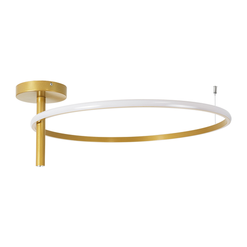 GLOBOSTAR® VERONA 61225 Μοντέρνο Φωτιστικό Οροφής LED 36W 4032lm 360° AC 220-240V IP20 Ρυθμιζόμενο Λευκό CCT με On/Off 2700K/4500K/6000K - Lumileds SMD Chip - Χρυσό Βούρτσας - Μ60 x Π60 x Υ23cm - 3 Χρόνια Εγγύηση