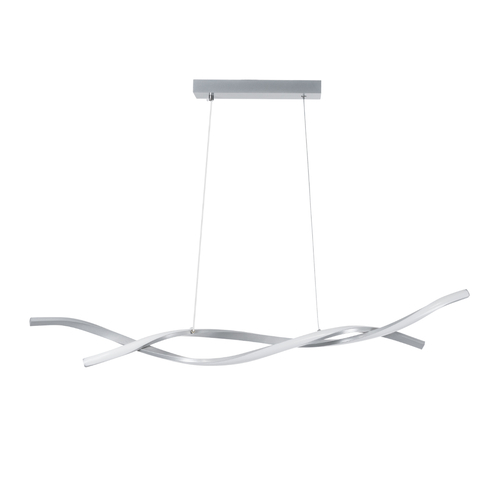 GLOBOSTAR® MORALES 61277 Μοντέρνο Κρεμαστό Φωτιστικό Οροφής LED 54W 6048lm 300° AC 220-240V IP20 Ρυθμιζόμενο Λευκό CCT με Χειριστήριο από 2700K έως 6000K Dimmable - Lumileds SMD Chip - Νίκελ Βούρτσας - Μ90 x Π14 x Υ14cm - 3 Χρόνια Εγγύηση