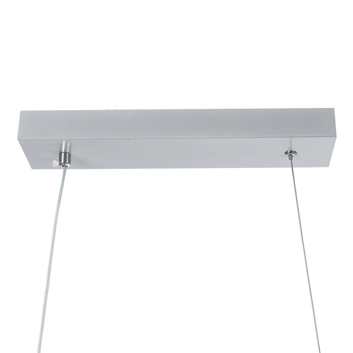 GLOBOSTAR® MORALES 61277 Μοντέρνο Κρεμαστό Φωτιστικό Οροφής LED 54W 6048lm 300° AC 220-240V IP20 Ρυθμιζόμενο Λευκό CCT με Χειριστήριο από 2700K έως 6000K Dimmable - Lumileds SMD Chip - Νίκελ Βούρτσας - Μ90 x Π14 x Υ14cm - 3 Χρόνια Εγγύηση