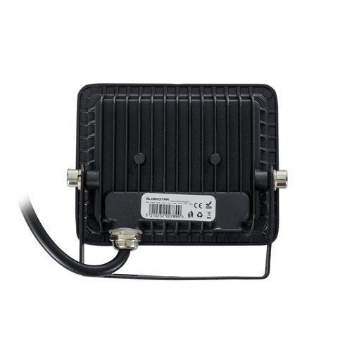 GLOBOSTAR® ATLAS 61516 Προβολέας LED 10W 1200lm 120° AC 220-240V Αδιάβροχο IP67 Φυσικό Λευκό 4500K - Lumileds SMD Chip - TÜV Rheinland Certified - Μαύρο Ματ - Μ10 x Π2 x Υ8cm - 5 Χρόνια Εγγύηση