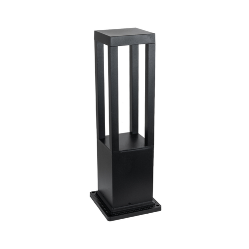 GLOBOSTAR® HONEYBEE 90541 Φωτιστικό Κολωνάκι Κήπου LED 15W 1500lm 120° AC 220-240V Αδιάβροχο IP65 Θερμό Λευκό 2700K - Γκρι Ανθρακί - Μ20 x Π20 x Υ60cm - 3 Χρόνια Εγγύηση