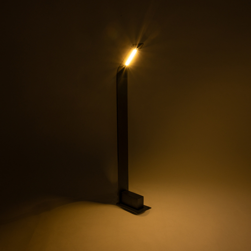 GLOBOSTAR® GREENERY 90544 Φωτιστικό Κολωνάκι Κήπου LED 15W 1500lm 120° AC 220-240V Αδιάβροχο IP65 - Θερμό Λευκό 2700K - Γκρι Ανθρακί - Μ8 x Π15 x Υ70cm - 3 Χρόνια Εγγύηση