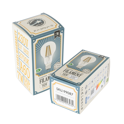 GLOBOSTAR® GLOBE 99087 Λάμπα E27 A60 LED 7W 1470lm 360° AC 220-240V IP20 Θερμό Λευκό 2700K - Long Filament Chip - Διάφανο - Μ6 x Π6 x Υ11cm - 3 Χρόνια Εγγύηση