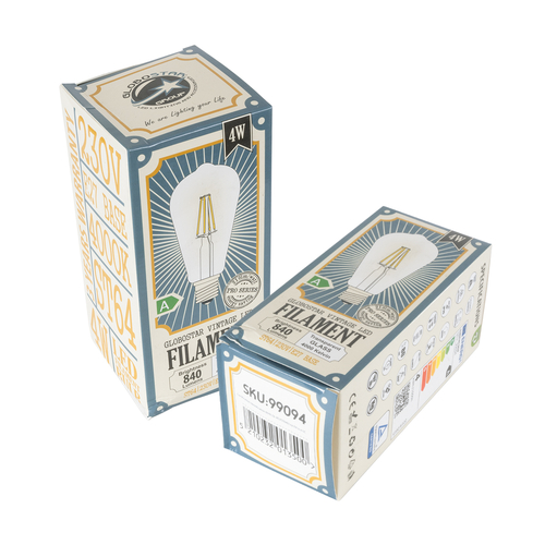 GLOBOSTAR® PEAR 99094 Λάμπα E27 ST64 LED 4W 840lm 360° AC 220-240V IP20 Φυσικό Λευκό 4500K - Long Filament Chip - Διάφανο - Μ6.4 x Π6.4 x Υ14.5cm - 3 Χρόνια Εγγύηση